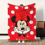 couverture polaire mickey mouse motif pois moderne hiver rouge blanche noire chambre enfants douce