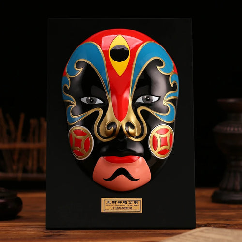 masque traditionnel chinois opéra pékin résine décoration murale suspendue art asiatique coloré