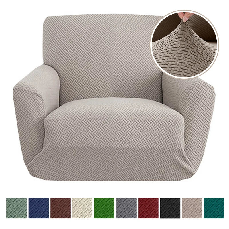 housses fauteuil moderne beige gris vert motif géométrique adhésif anti dérapants polaire polyester