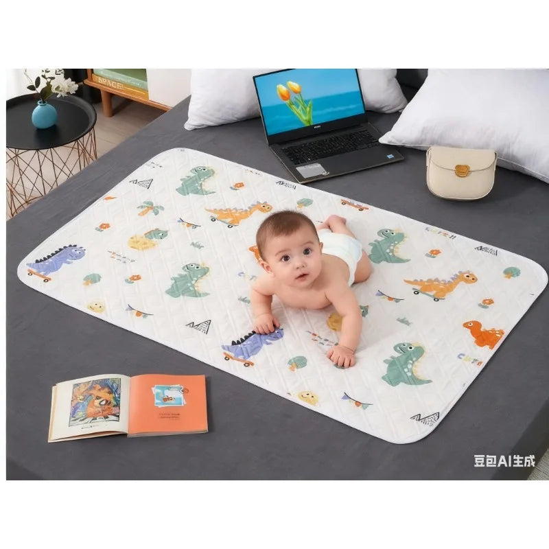 tapis jeu enfant moderne dinosaures pandas fleurs blanc orange vert