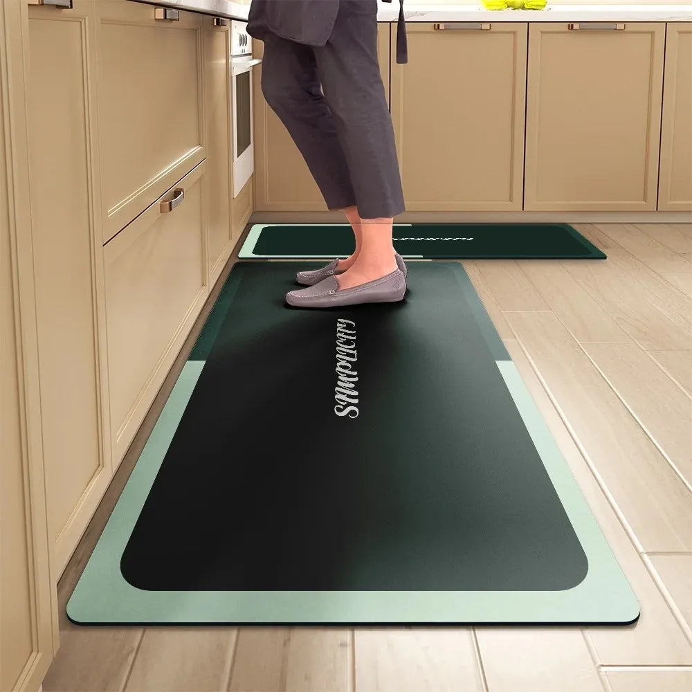 tapis sol cuisine salle bain motif floral moderne antidérapant polyester absorbant facile nettoyage