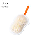 gant bain maille hexagonale ruban orange blanc gris moderne durable