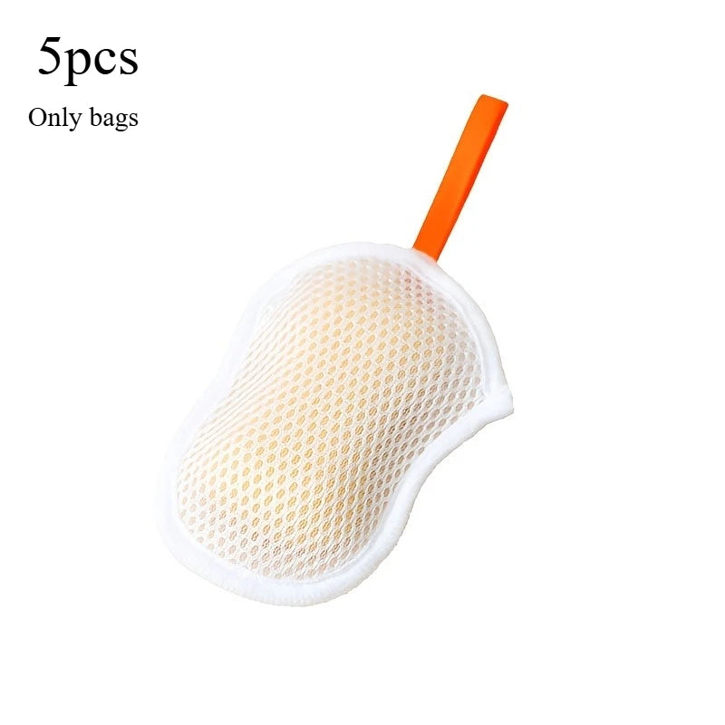 gant bain maille hexagonale ruban orange blanc gris moderne durable
