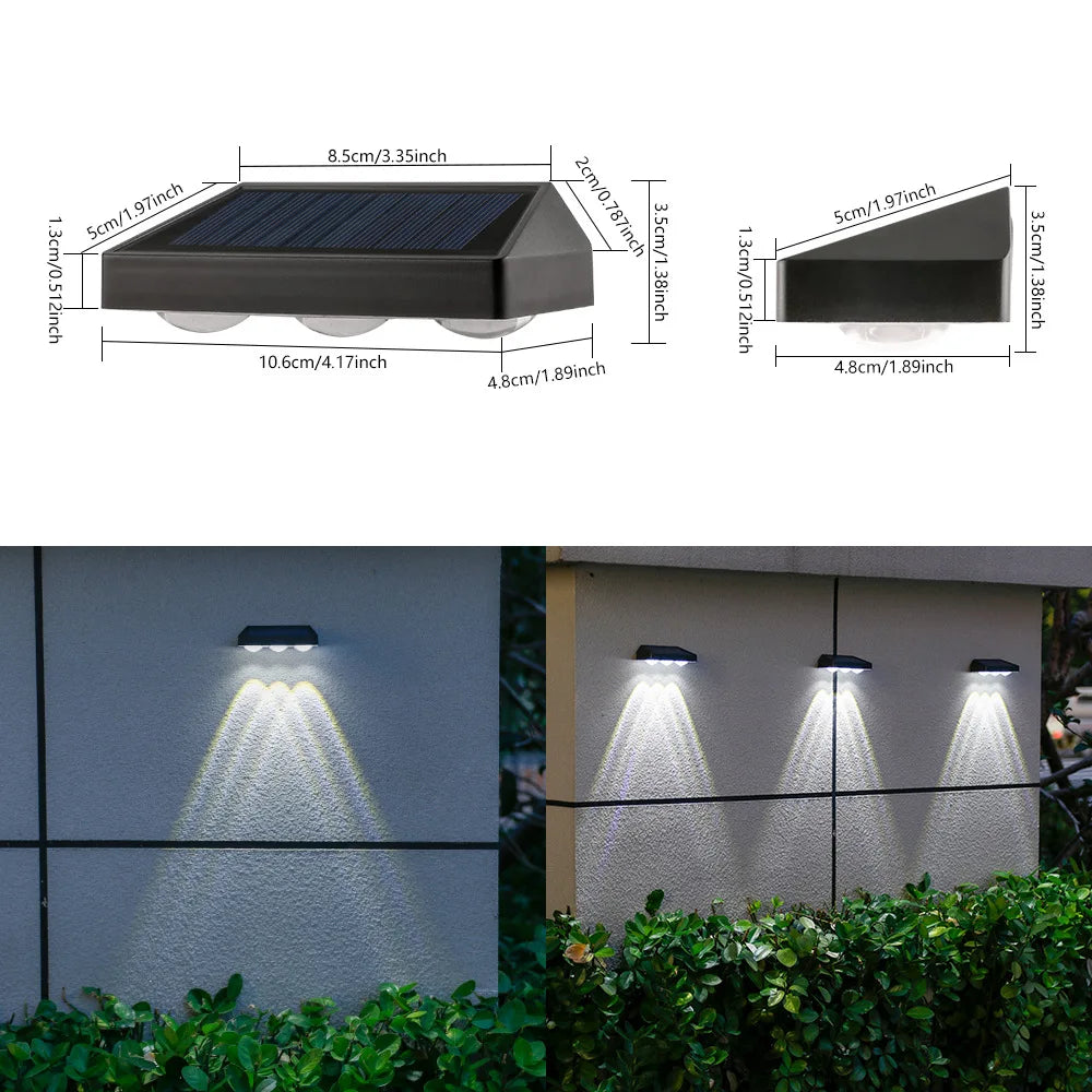 éclairage solaire mural haute luminosité led noir étanche extérieur jardin allée moderne