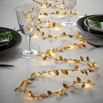 guirlandes lumineuses feuilles dorées 5V LED 20 ampoures décoration moderne intérieur table mariage