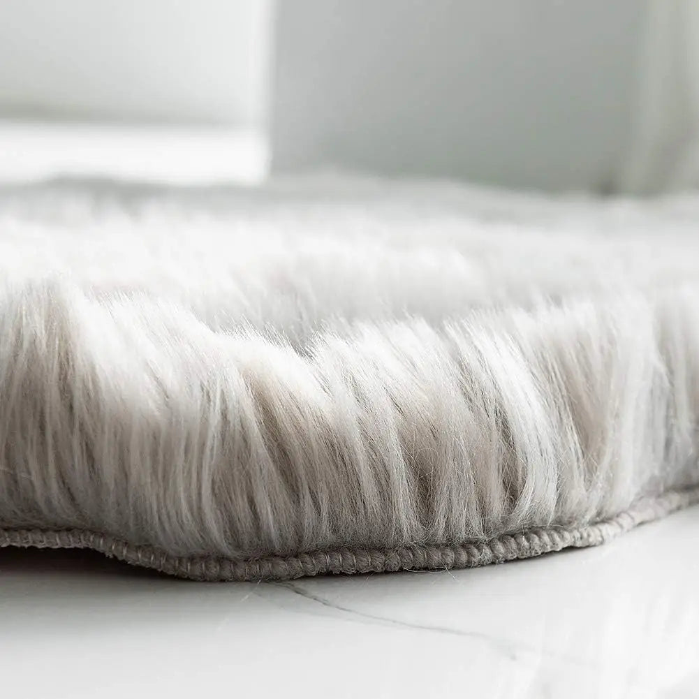 tapis doux gris moderne antidérapant feutre polyester 60x90cm intérieur salon chambre coucher lavable machine