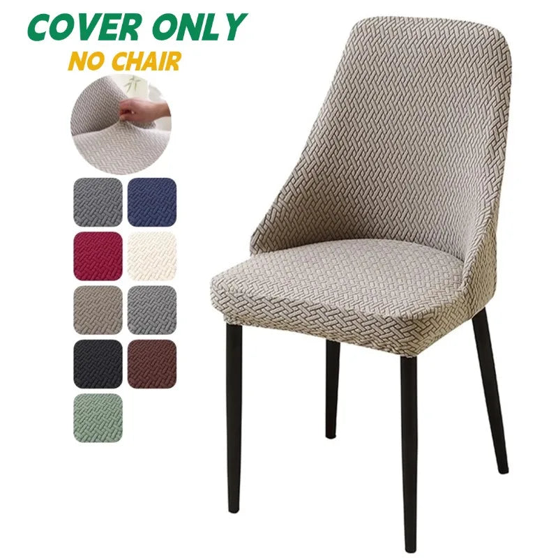 housse chaise extensible tissu jacquard motif géométrique fauteuil salle manger