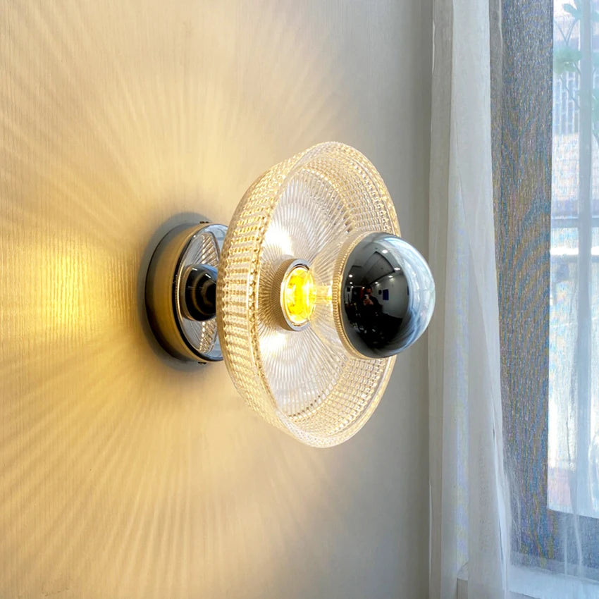 lampe murale moderne rétro argentée transparente cuisine salle manger