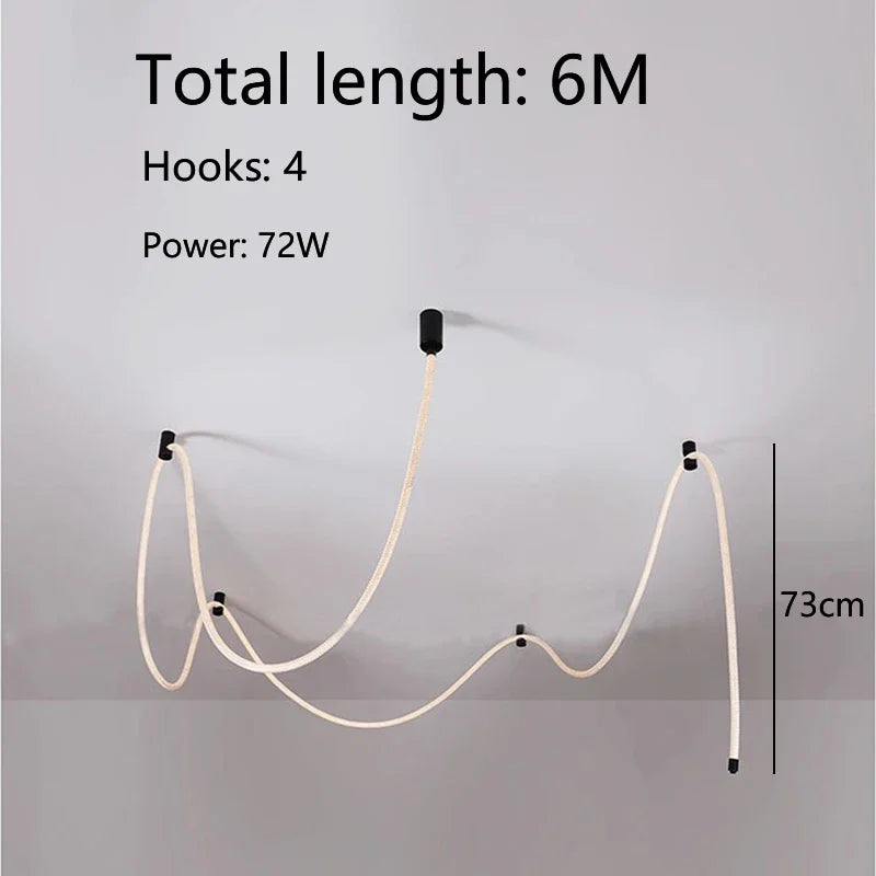 lampe néon moderne blanc lisse opaque clips câble led 4500k 3m 6500k