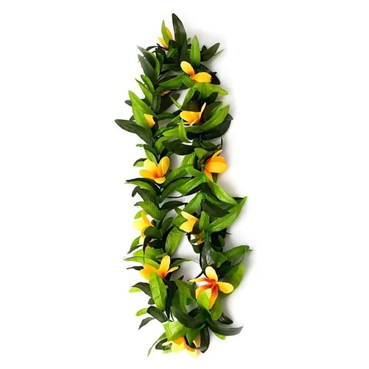 guirlande florale artificielle feuilles vertes fleurs blanches rouges jaunes occasion fête anniversaire noël mariage
