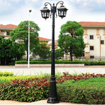 Lampadaire extérieur étanche ip65 moderne deux têtes 2.3m noir or vintage aluminium