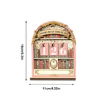 décoration bibliothèque miniature vintage suivi livres lus chiffres rotatifs bois floral doré salon chambre