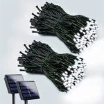 guirlande lumineuse solaire moderne 105ft 300led noir blanc filaments lumineux extérieur féerique patio jardin