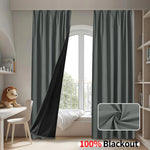 rideau moderne gris foncé uni opaque salon chambre coucher