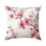 housse coussin polyester imprimé fleurs rose branches moderne blanc chambre lit set 4pcs