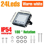 projecteur led extérieur moderne 220v noir 4vis 4rondelles 2clous 274mm139mm