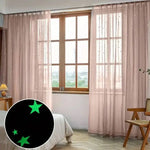 rideau étoiles bleu rose violet moderne translucide chambre enfants salon obscurité brillant anneaux métalliques