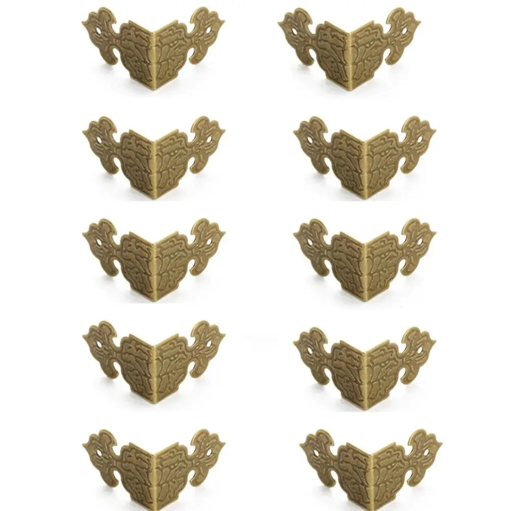 protections angle decoratives bronze or gravures florales vintage asiatique fixations invisibles set