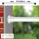 tige rideau douche ajustable noir blanc texture lisse moderne anneaux suspension support tension haute