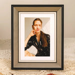 cadre photo rectangle résine noir doré texture bois classique intérieur photo souvenir artwork