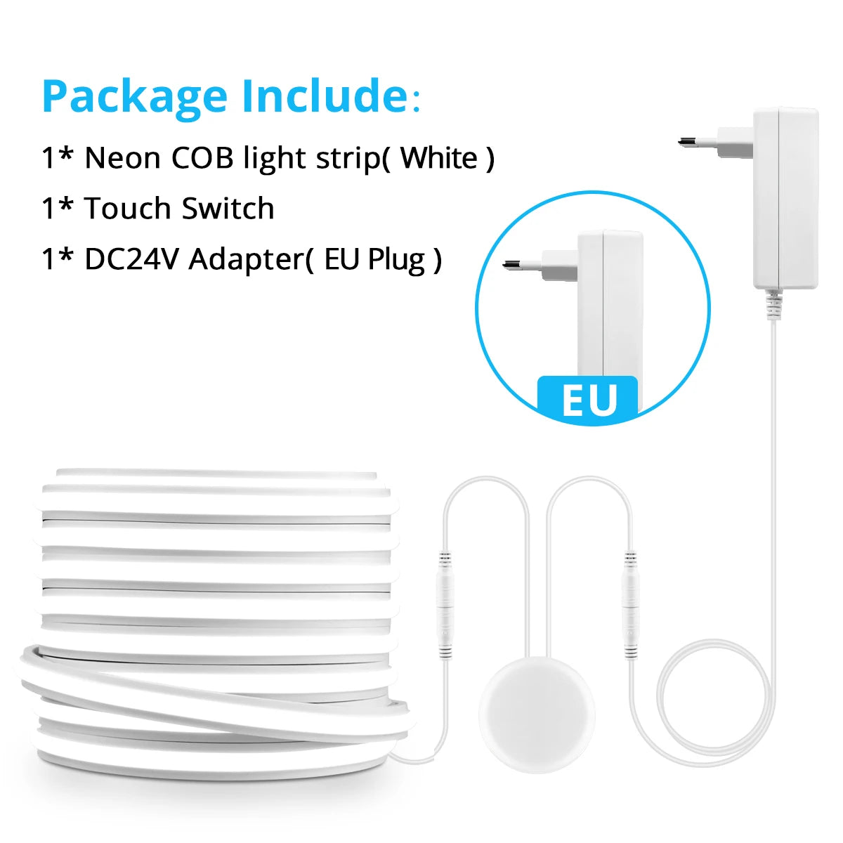 ruban led cob blanc chaud autocollant lumineux intérieur salon moderne télécommande intensité variable