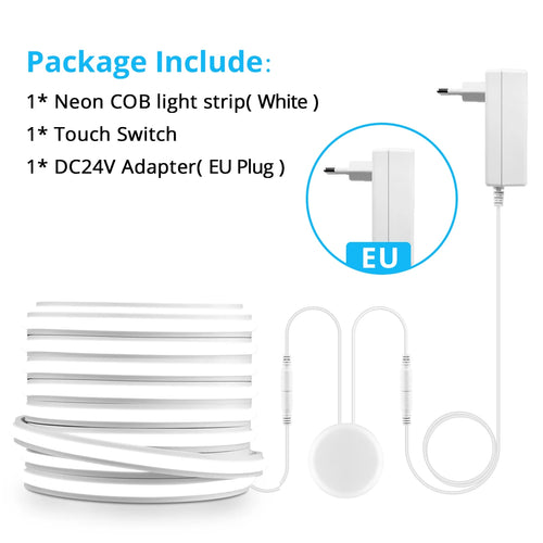 ruban led cob blanc chaud autocollant lumineux intérieur salon moderne télécommande intensité variable