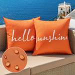 taies d'oreiller décoratives moderne orange bleu marine lettres hello sunshine relax imperméables polyester casa