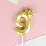 bougies chiffres or festives moderne couronne pique anniversaire mariage numérotation