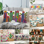 taies d'oreiller décoratives cactus fleurs modernes polyester peacheskin 40x40cm 45x45cm 50x50cm 60x60cm ethnique