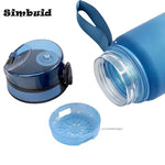 Bouteille d'eau sportive réutilisable plastique coloré couvercle noir bleu rose moderne