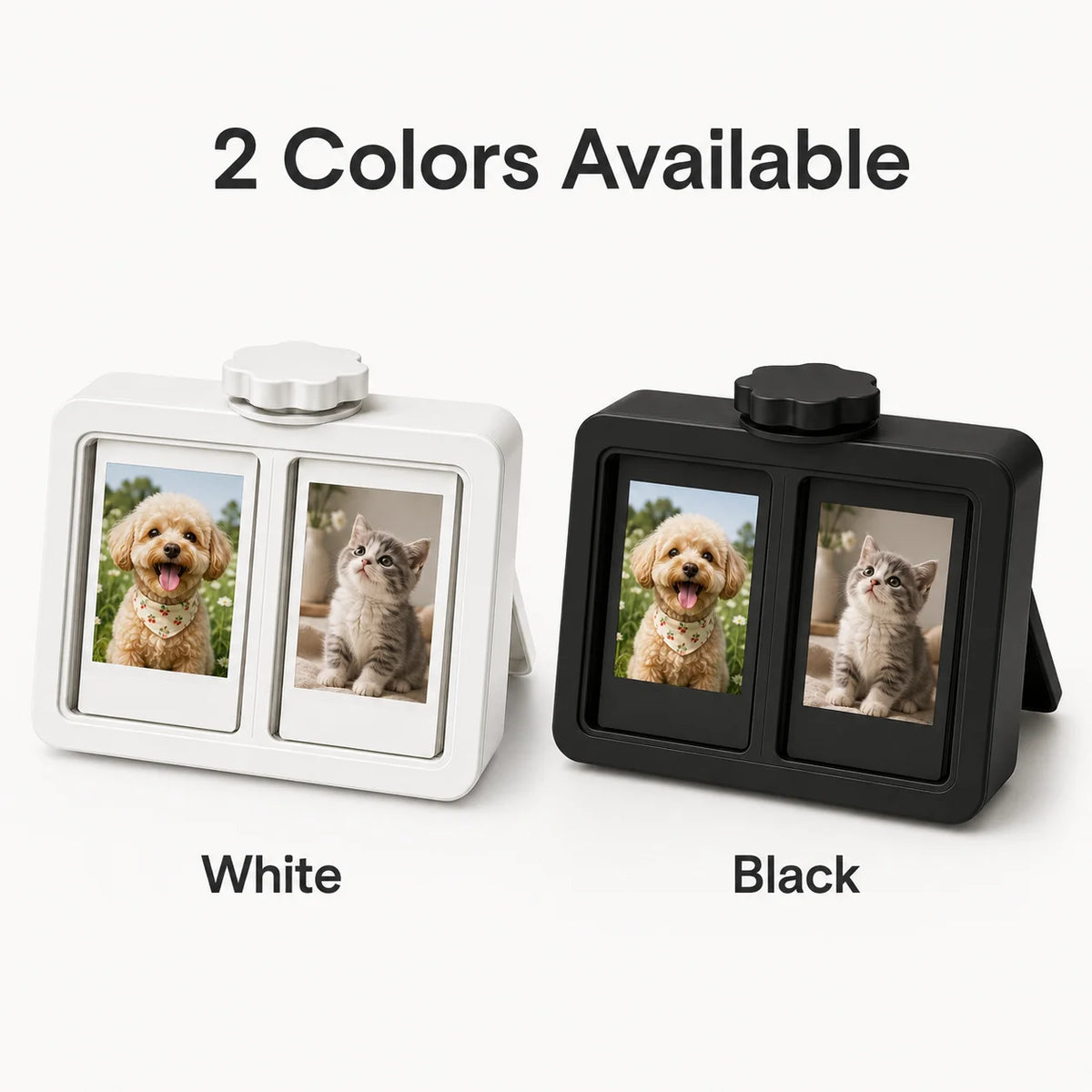cadre photo rotatif blanc noir photos pouces interchangeables moderne pratique