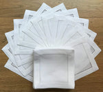 serviettes cocktail blanc classique bordure brodée réutilisables table restaurant 15x15cm pack 6pcs