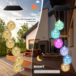 lumière solaire suspendue multicolore décorative moderne sphères ajourées patio maison