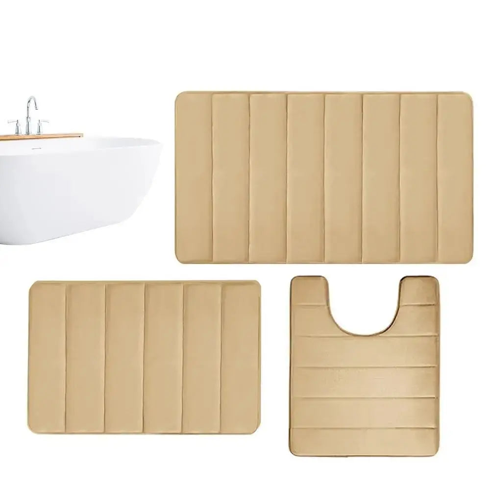 tapis absorbant salle bain polyester gris beige noir adhésif moderne simple chambre lavable machine