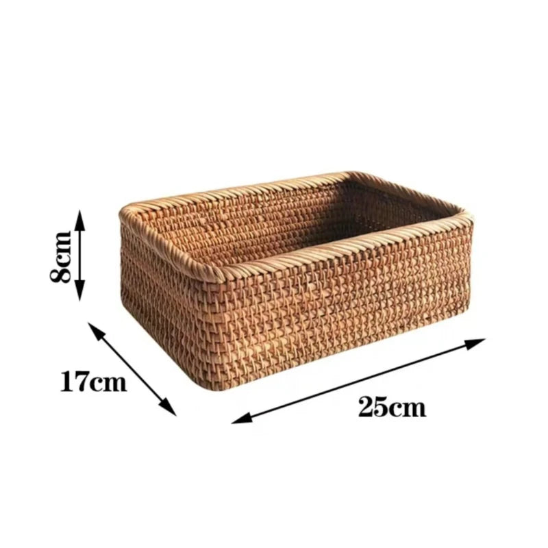 paniers rangement bambou tressé rustique bohème utilisation multiple plateau fruits decoration minimaliste