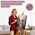 tableau peindre paysage marin maison plage bateau fleur toile pinceau peinture guide cadre diy