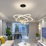 Lustre suspendu moderne en anneau pour salon design contemporain