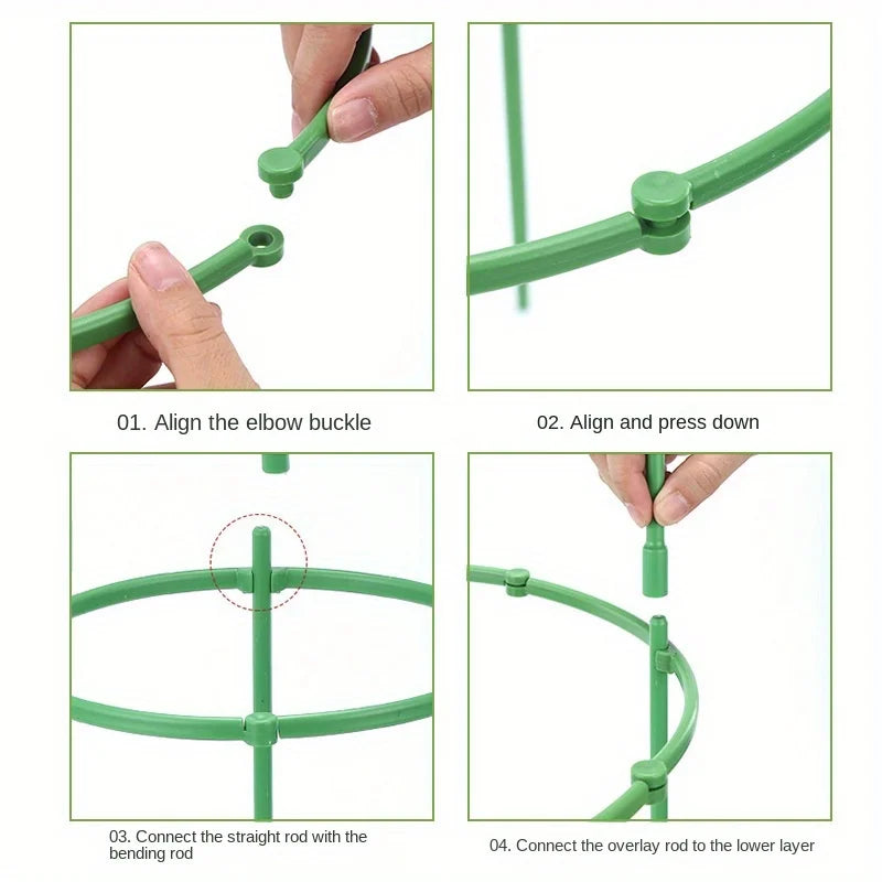 Support plante structure circulaire vert moderne fixations elbows jardin 17.5cm hauteur 20cm diamètre