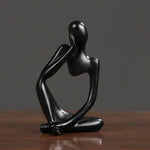 décoration intérieure moderne abstraite résine thinker statues noir doré argenté vases boisclair artworks