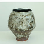 vase céramique moderne motif tourbillons beige marron noir texturé tableDecoration floral