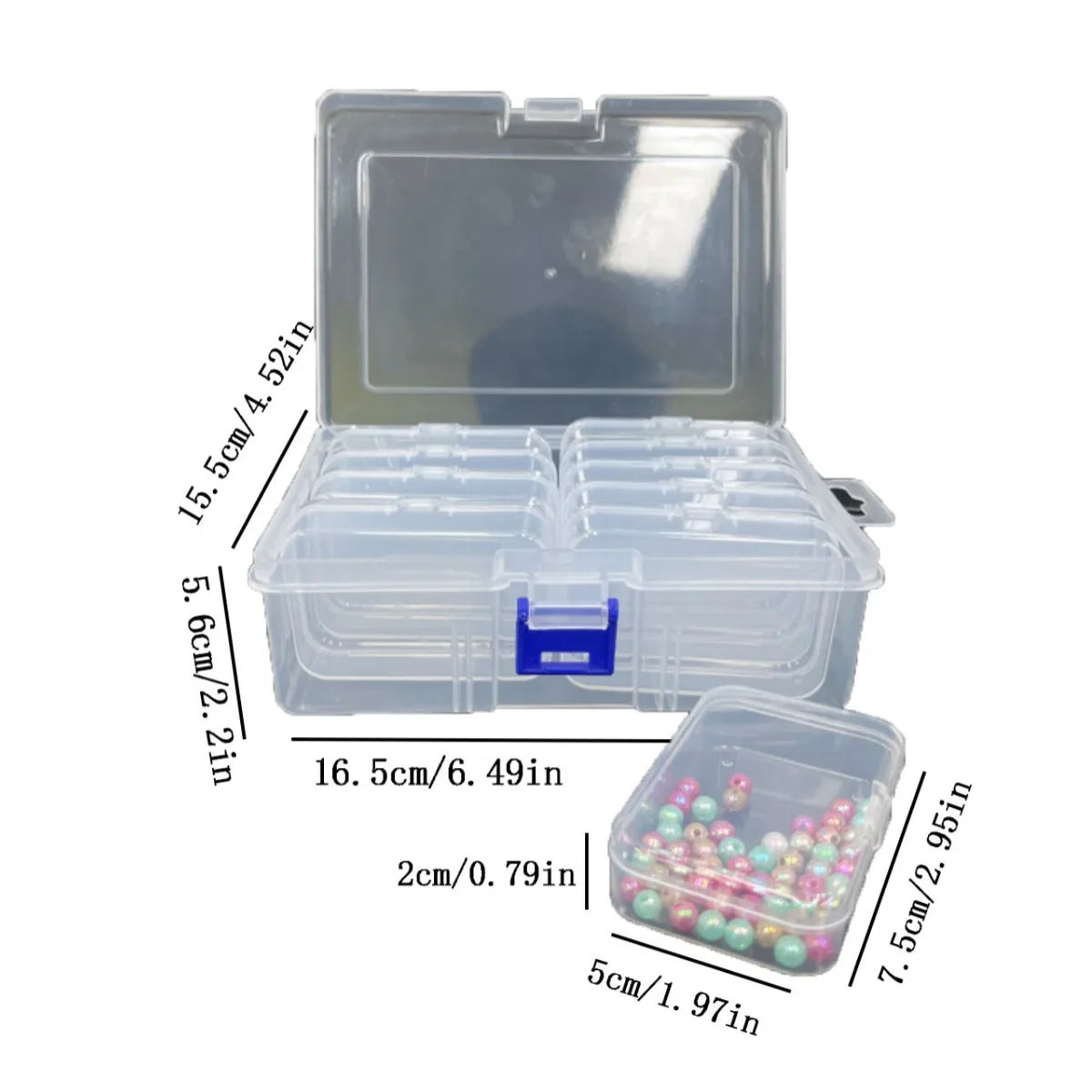 boîtes rangement transparentes modernes poignées compartiments multiples grilles diy artisanat mosaïque organisation outils