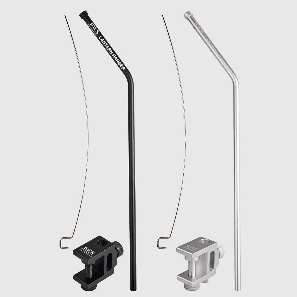 support lampe suspendue aluminium argenté moderne clips noir transport sac