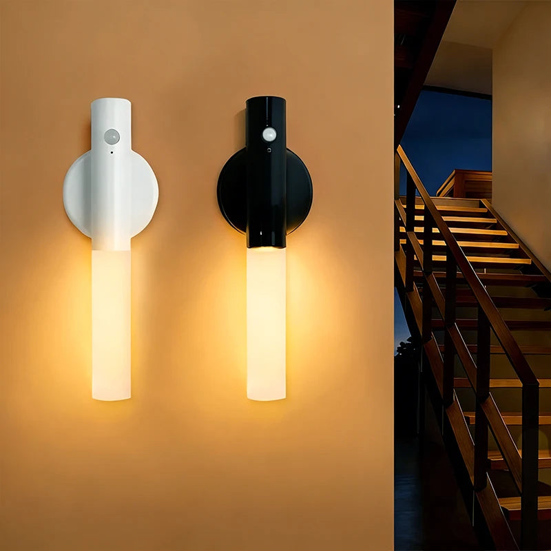 veilleuse led motion sensor lampe murale moderne blanc noir bois clair chambre entrée étude