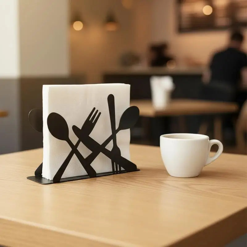 porte serviettes moderne noir blanc motifs géométriques adhésif durable rangement table restaurant minimaliste
