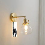 lampe murale moderne or transparent rayures ampoule led cordon interrupteur vintage électrique
