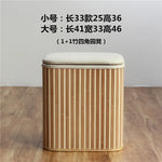 tabouret rangement bois couvercle amovible tissu beige entrée maison