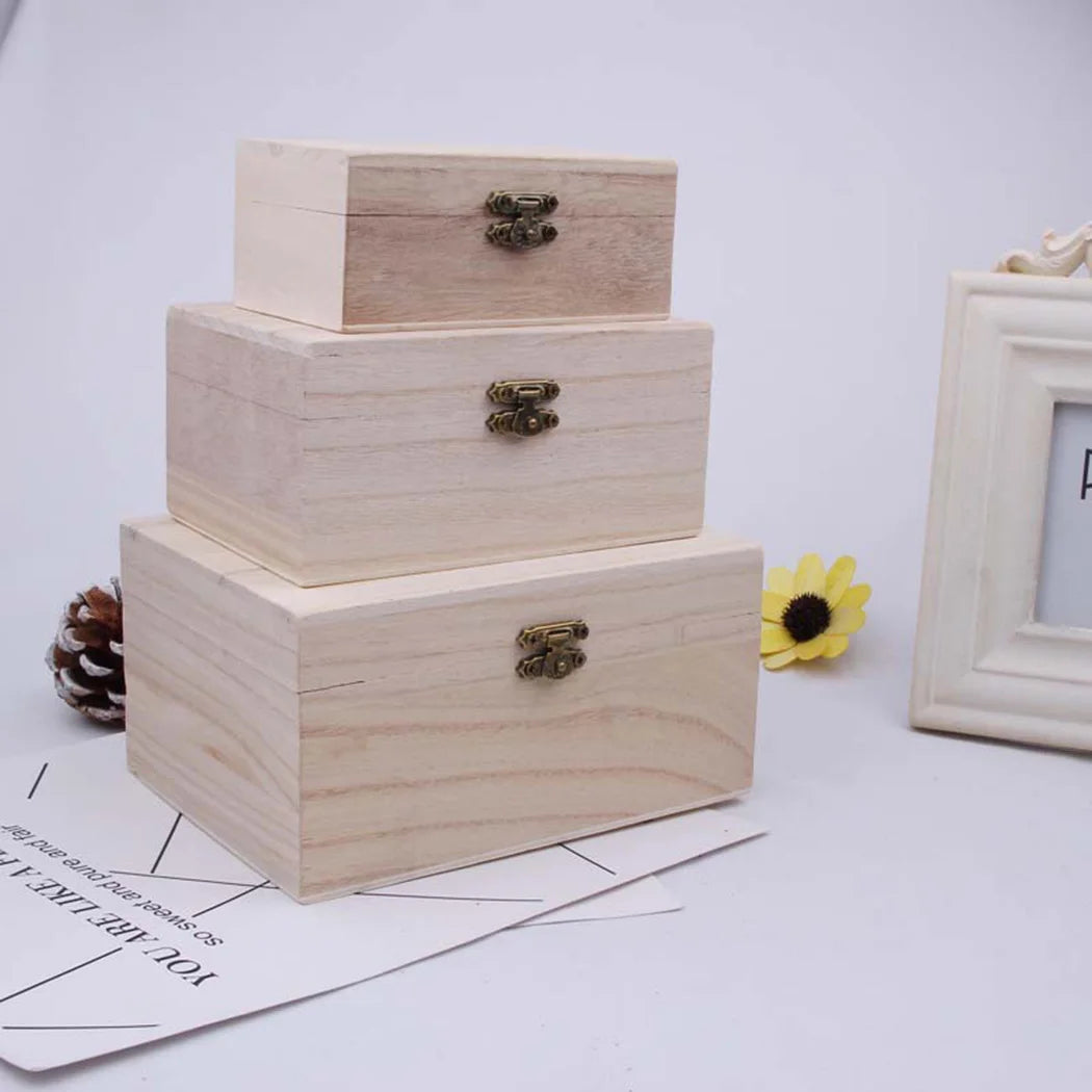 boîtes bijoux bois naturel classique réutilisables boîte cadeau artisanale rectangle rustique