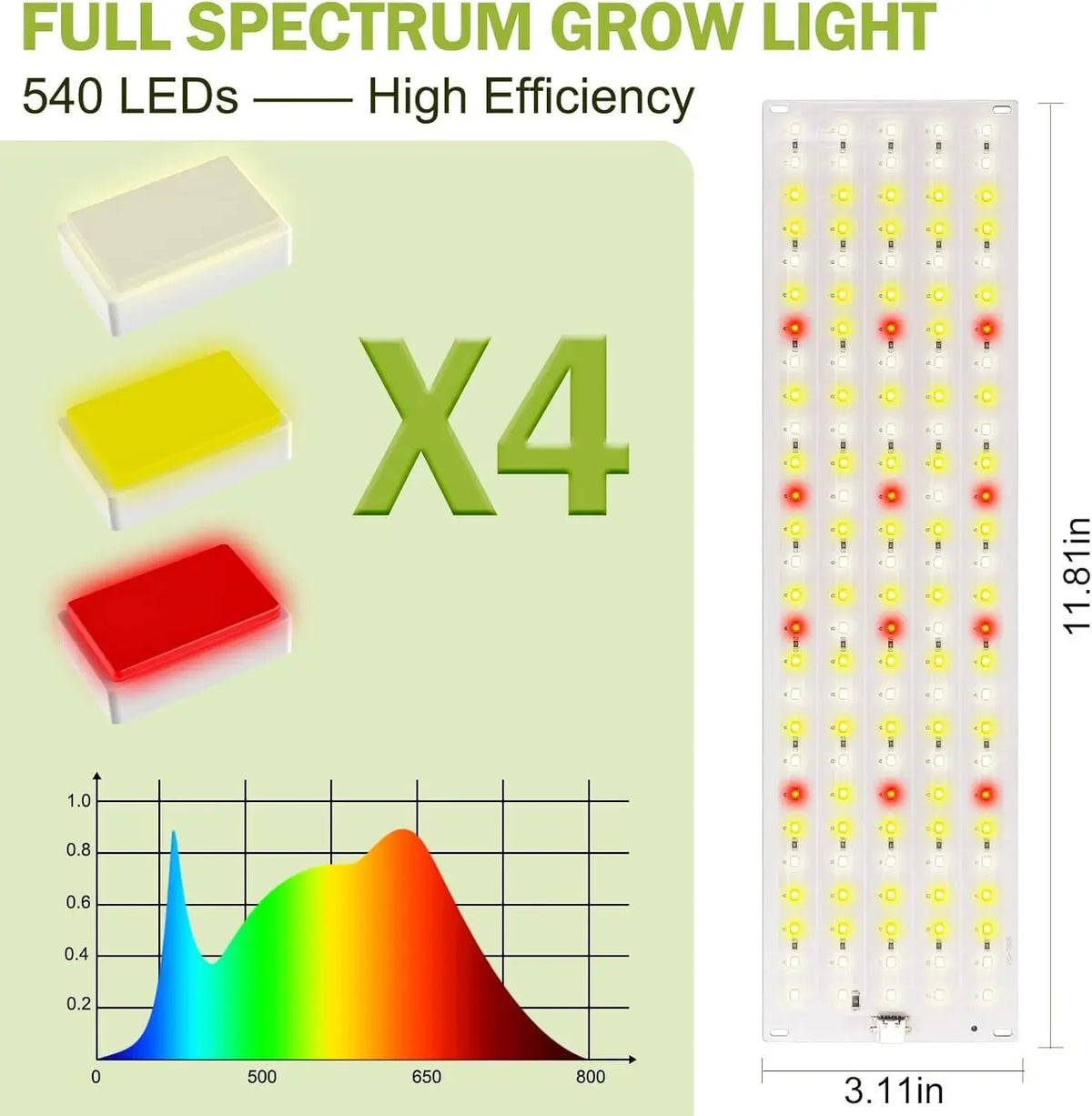 lampe led plante blanc noir moderne adhésif 12 ampoules supplémentaires pcs ultra mince