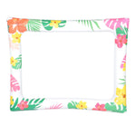cadre photo gonflable fleurs tropicales hawaii party selfie frame moderne récréatif blanc vert rose