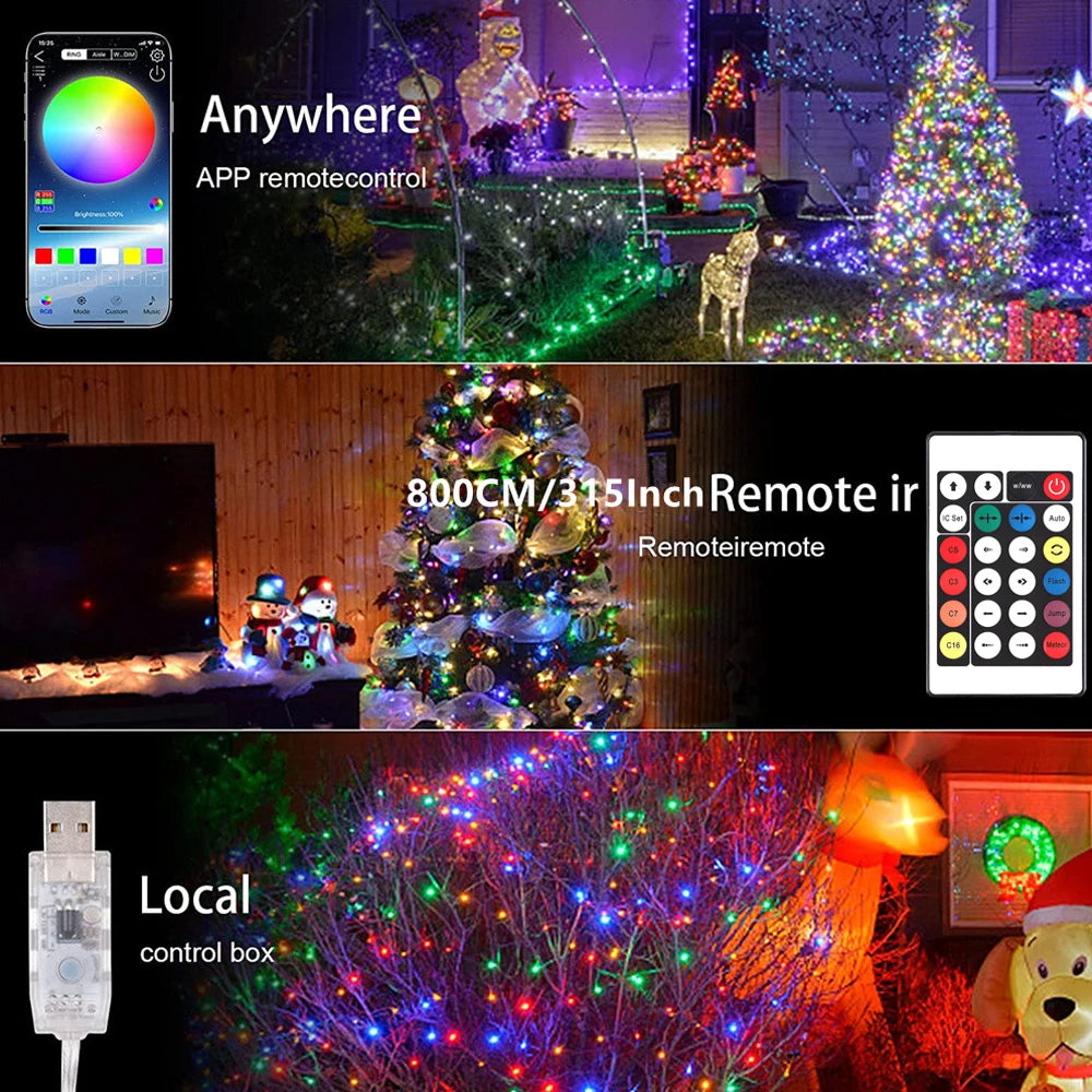 Effet lumineux flux d'eau sur guirlande LED